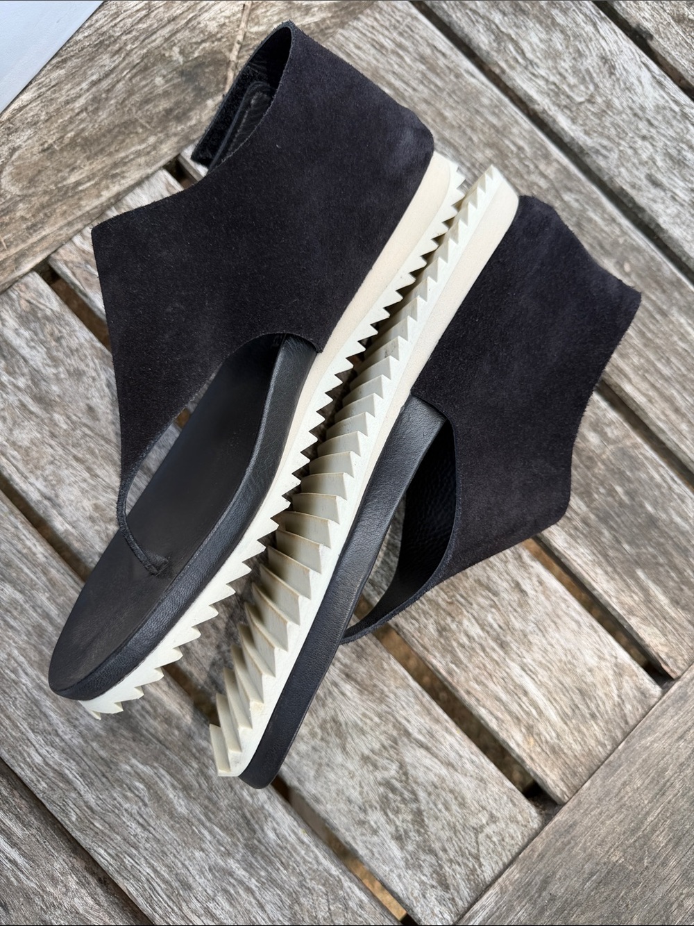 Pedro Garcia Black Leather Suede Thong Sandals made in Spain
